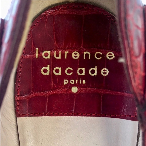 Crocodile Pumps by Laurence Decade Red Made in Italy Size 6.5 - Picture 2 of 8